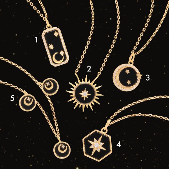 Black Shell Necklace - Charmed Aroma Dark Celestial Necklace Collection - Picture 1 of 1